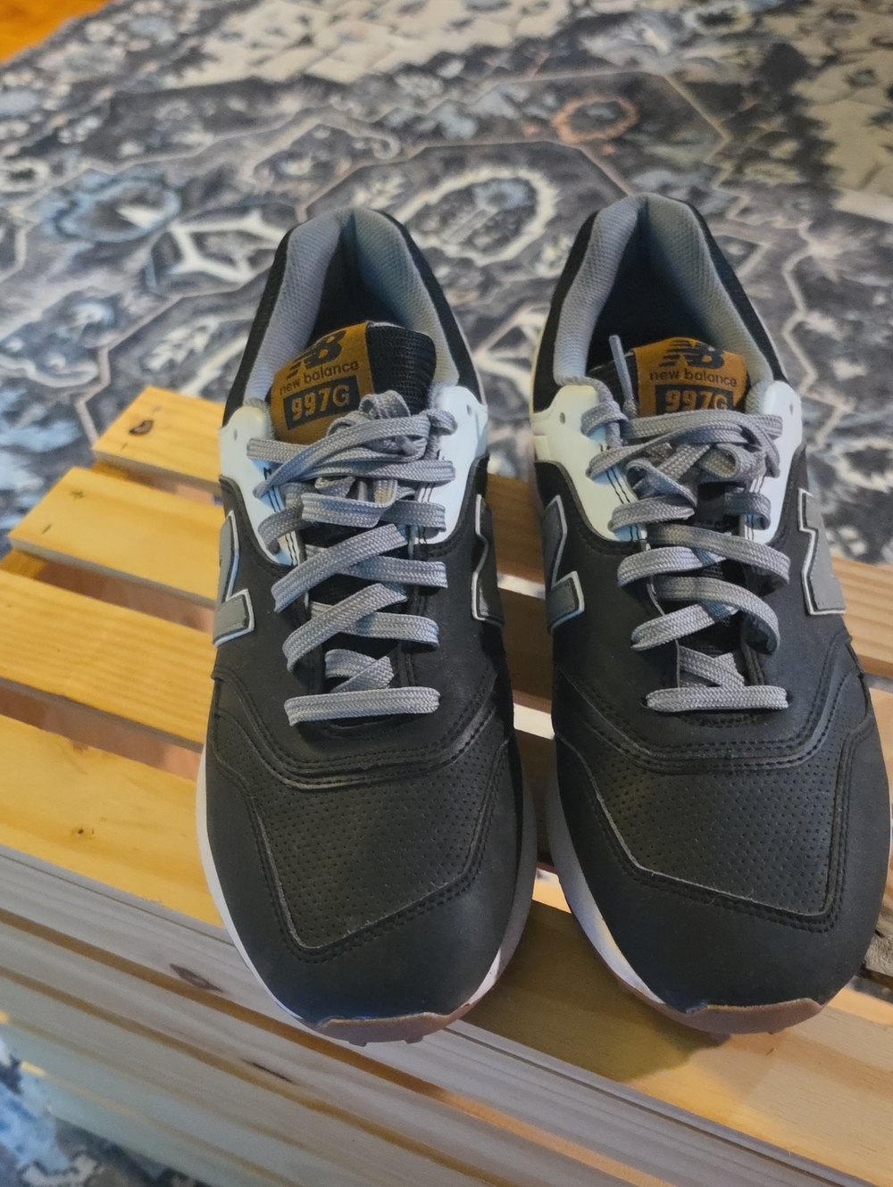 New Balance Men’s 997G Black, Gray, and White Sneakers